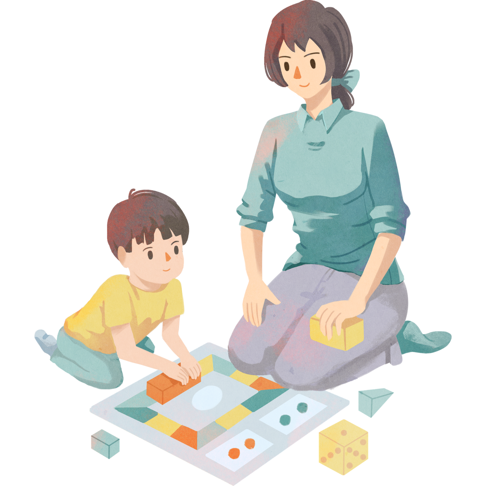 child learn with mother
